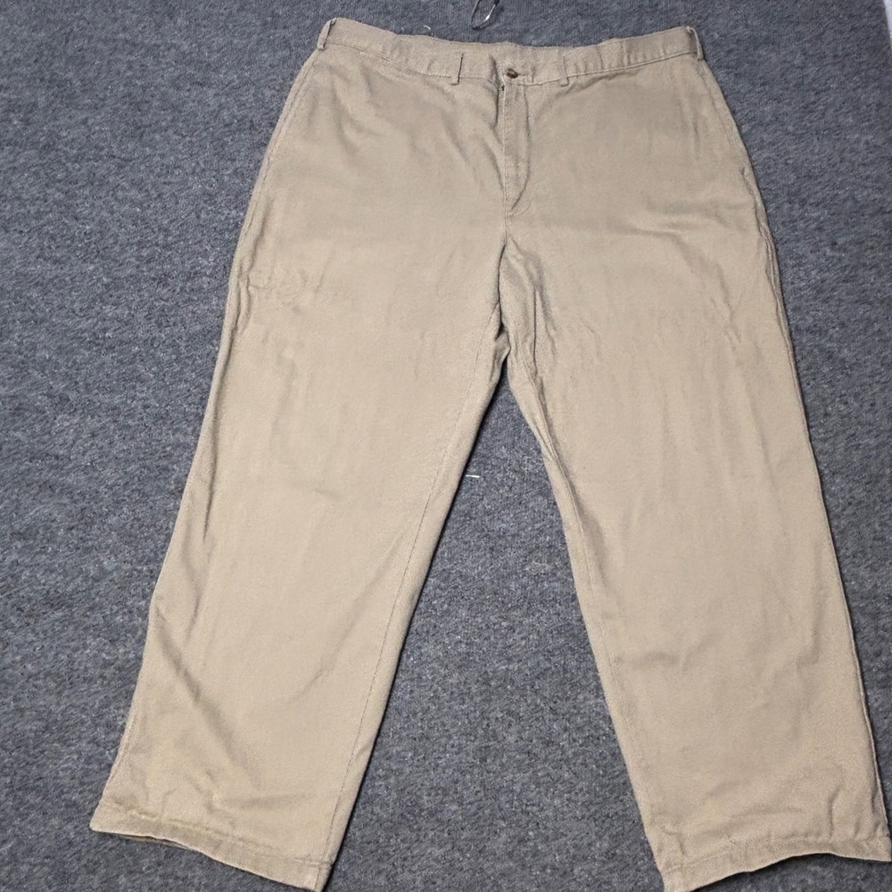 LL Bean Chino Pants Mens 42x29 Khaki Double L Natural Fit Cotton Twill HA99